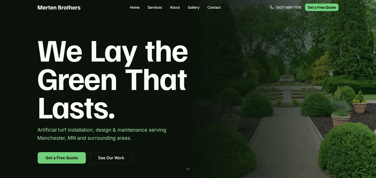 Merten Brothers business website visual
